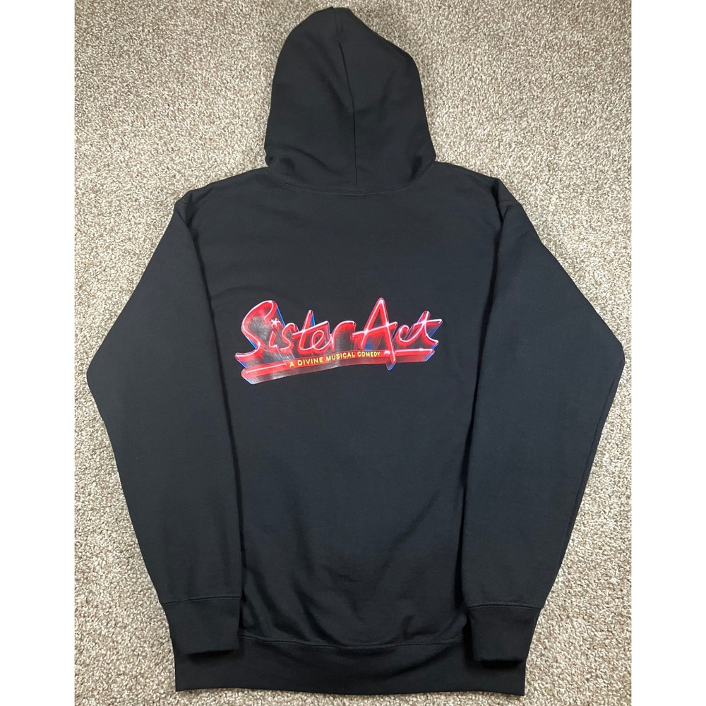 Gildan Sister Act A Divine Musical Comedy Black Zip Up Hoodie Small Broadway